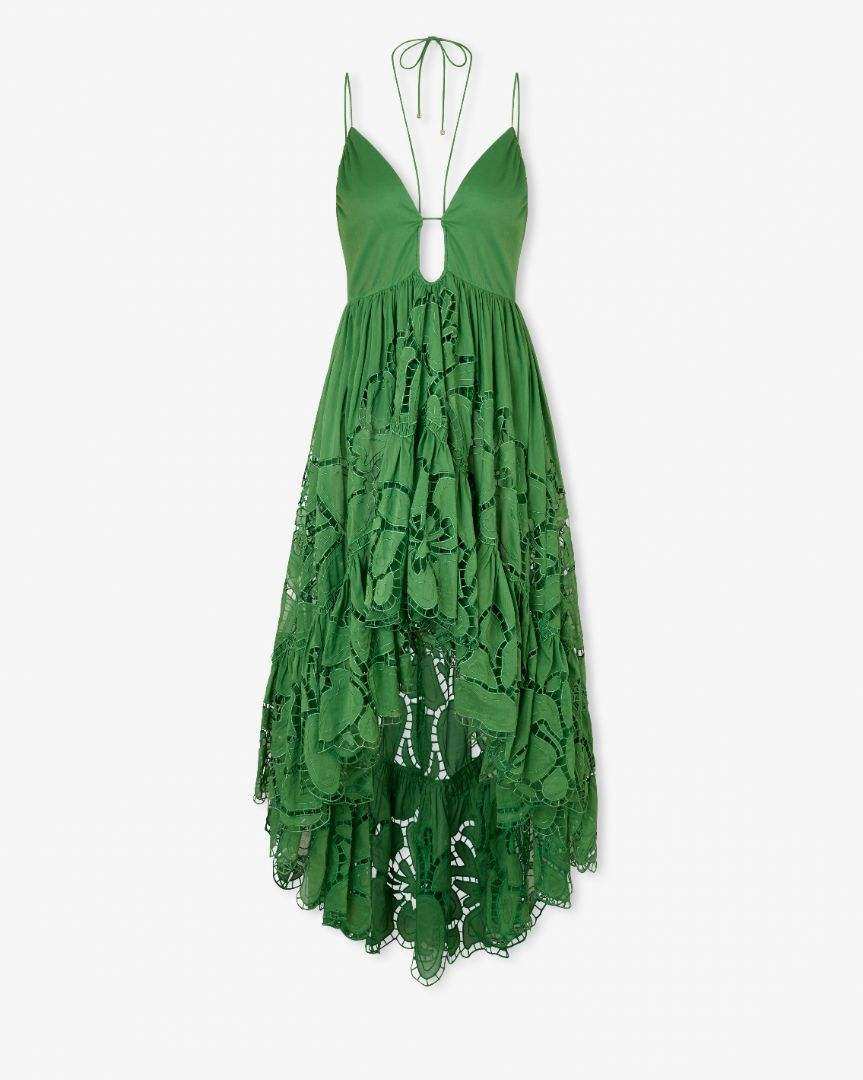 magali pascal green dress In popular demand: Nadine styles the Morea Dress in Olive colour, a standout pick for this seasons special occasions
