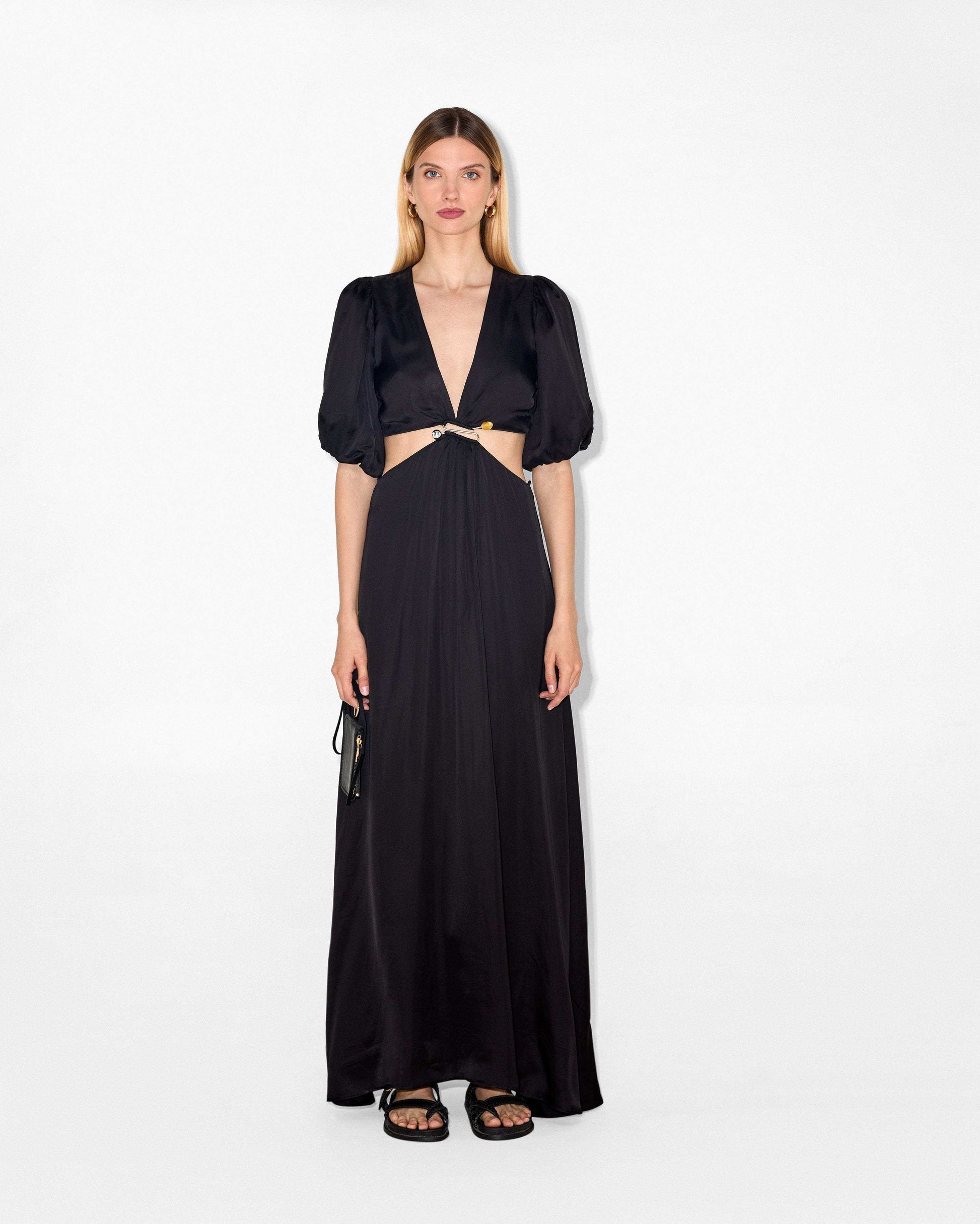 enora maxi dress Baltic Born Womens Enora Embroidered Maxi Dress | Blue + White Floral