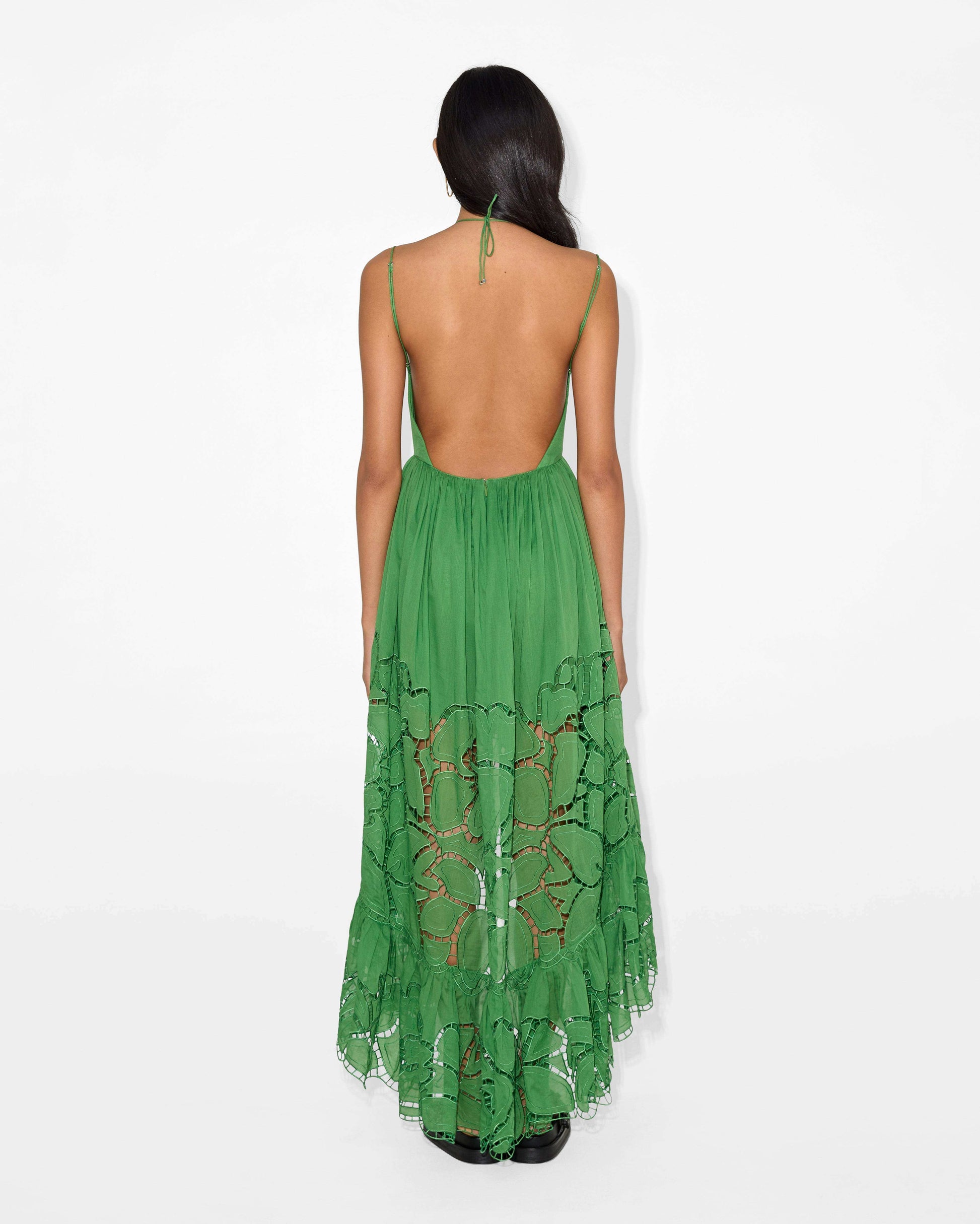 magali pascal green dress The Morea Dress: A flou-ombre creation. Each piece is uniquely hand-dyed, reflecting the fluidity and movement of the ocean